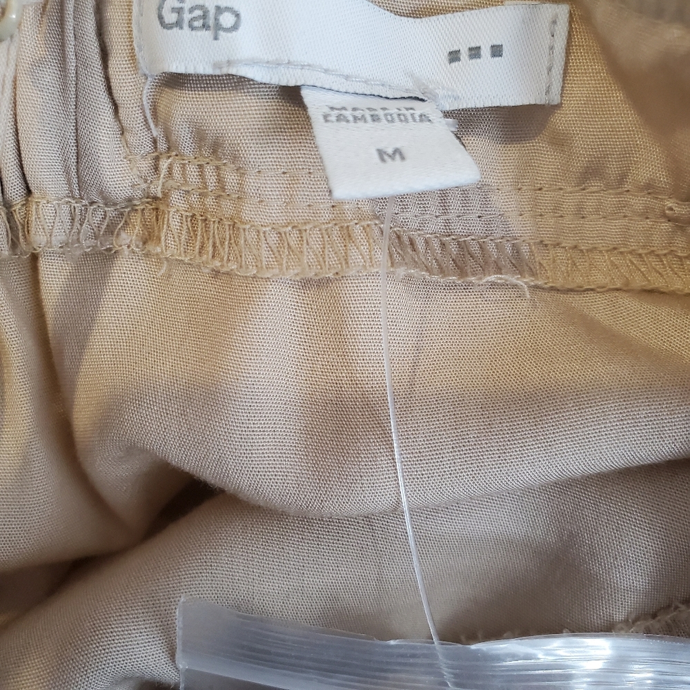Gap Medium Tan NWTS Tank Short Romper Button Front - Picture 7 of 7